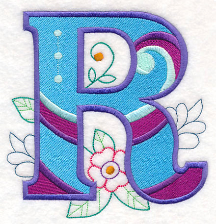 Vintage Flower Fade Letter R - 6 Inch