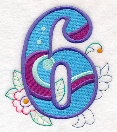 Vintage Flower Fade Number 6 - 6 Inch