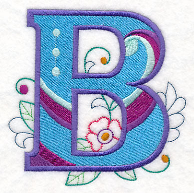 Vintage Flower Fade Letter B - 6 Inch