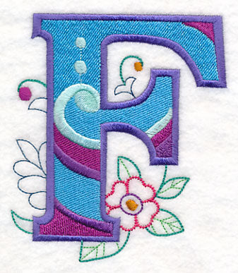 Vintage Flower Fade Letter F - 6 Inch