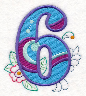 Vintage Flower Fade Number 6 - 6 Inch