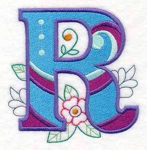 Vintage Flower Fade Letter R - 6 Inch