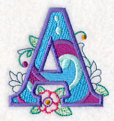 Vintage Flower Fade Letter A - 6 Inch