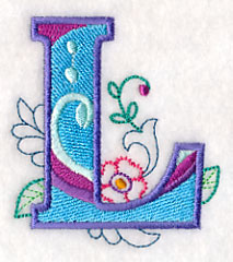Vintage Flower Fade Letter L - 6 Inch