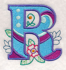 Vintage Flower Fade Letter R - 6 Inch