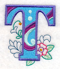 Vintage Flower Fade Letter T - 6 Inch