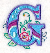 Vintage Flower Fade Letter G - 6 Inch