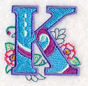 Vintage Flower Fade Letter K - 6 Inch