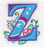 Vintage Flower Fade Letter Z - 6 Inch