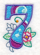 Vintage Flower Fade Number 7 - 6 Inch