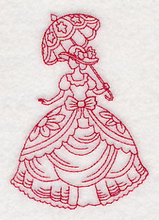 Victorian Lady - Layered Dress (Redwork)