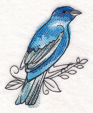 Indigo Bunting in Watercolor