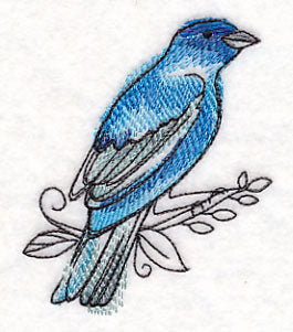 Indigo Bunting in Watercolor