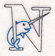 Baby Animals Letter N (Vintage) - 4 1/2 Inch