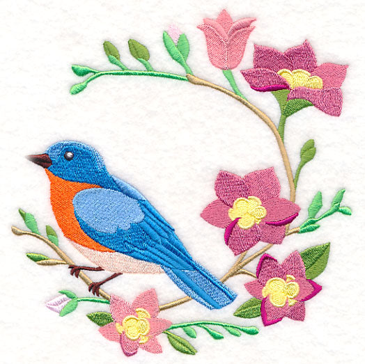 Bluebird and Freesia Wreath