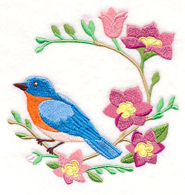 Bluebird and Freesia Wreath