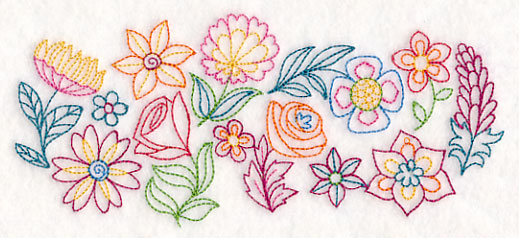 Funky Floral Horizontal Spray