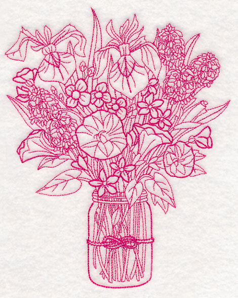 Irish Wildflowers Mason Jar (Vintage)