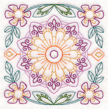 Geometric Floral Square (Vintage)