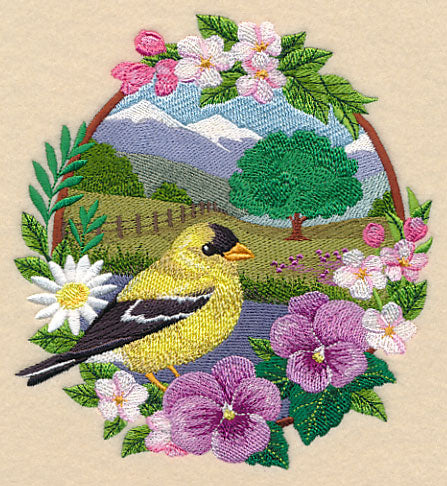Goldfinch - Spring Meadow with Tree