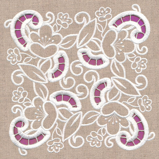 Swirls Square (Cutwork)