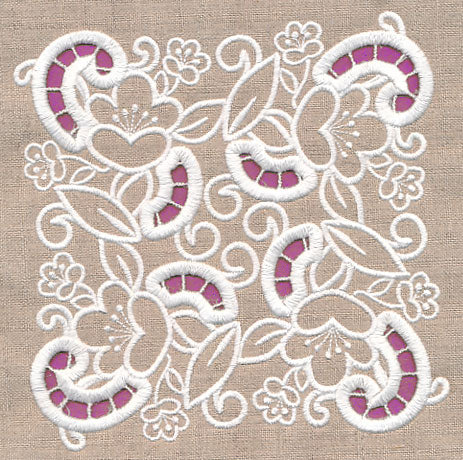 Swirls Square (Cutwork)
