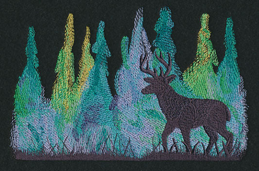 Deer Silhouette in Watercolor