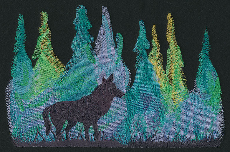 Wolf Silhouette in Watercolor