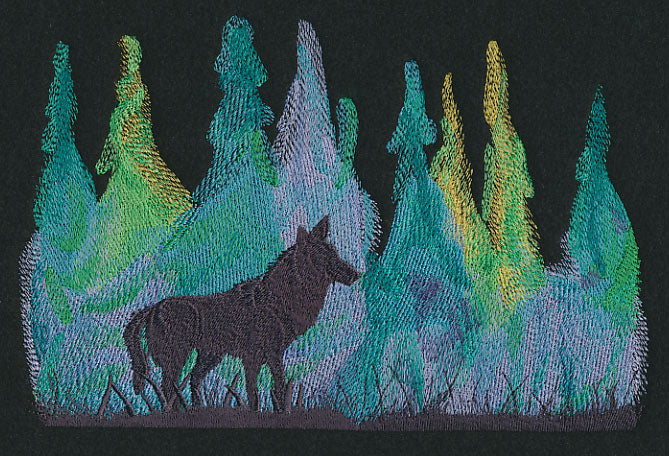 Wolf Silhouette in Watercolor