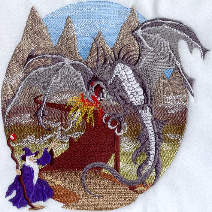 Fire Breathing Dragon Vs Wizard