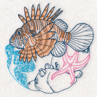 Undersea Lionfish Etching