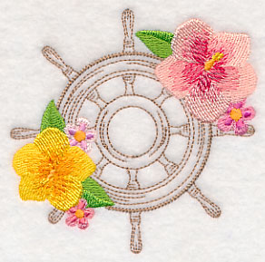 Nautical Ship's Wheel Etching