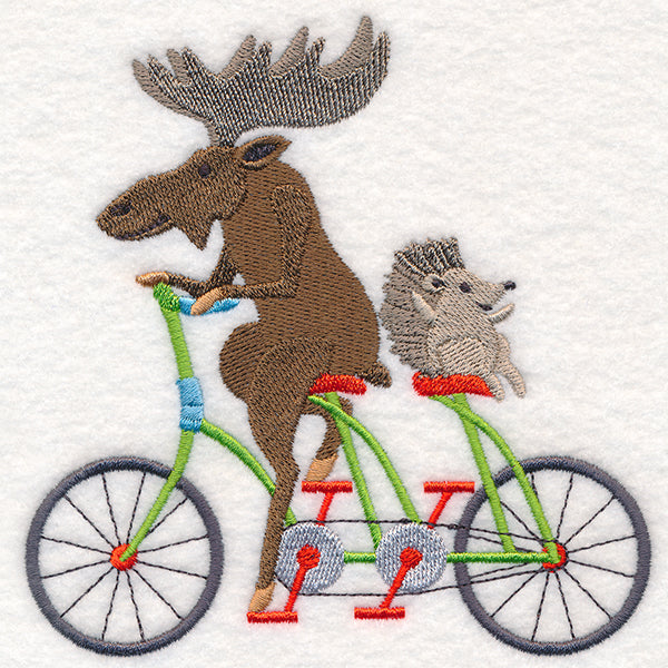 Moose and Hedgehog Bike Buddies