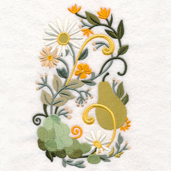 Fresh Pears, Grapes, and Daisies