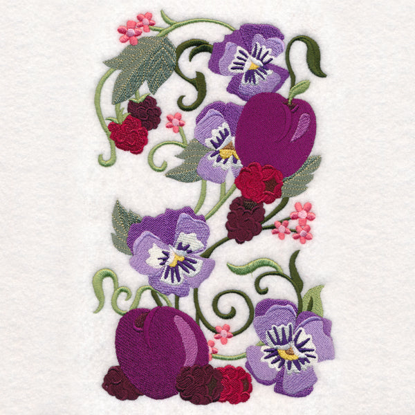 Fresh Berries and Pansies