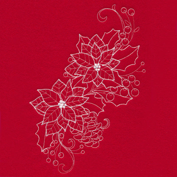 Blissful Poinsettia Spray (Whitework)