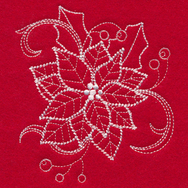 Blissful Poinsettia (Whitework)