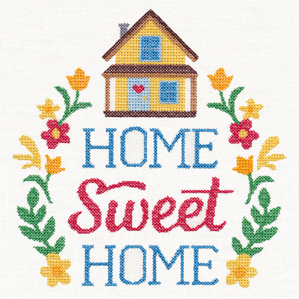 Home Sweet Home Wreath (Cross Stitch)