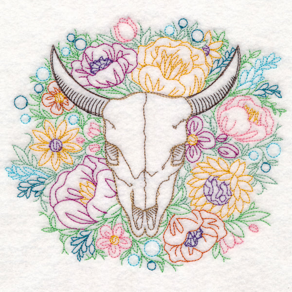 Steer Skull Etching (Vintage)