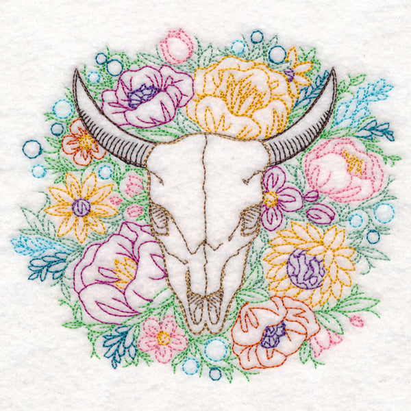 Steer Skull Etching (Vintage)