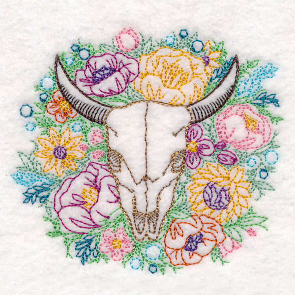 Steer Skull Etching (Vintage)