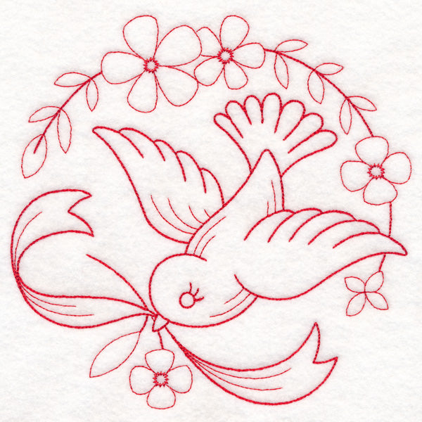 Nostalgic Nature - Bird (Redwork)