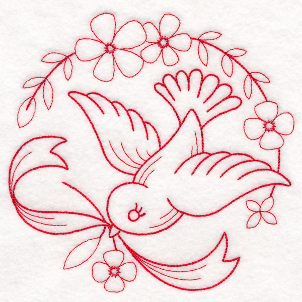 Nostalgic Nature - Bird (Redwork)