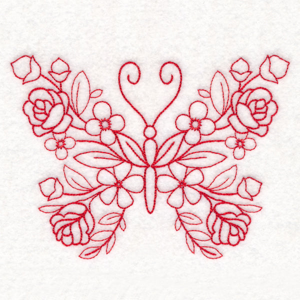 Nostalgic Nature - Butterfly (Redwork)