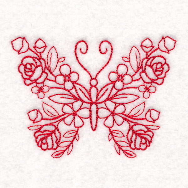 Nostalgic Nature - Butterfly (Redwork)