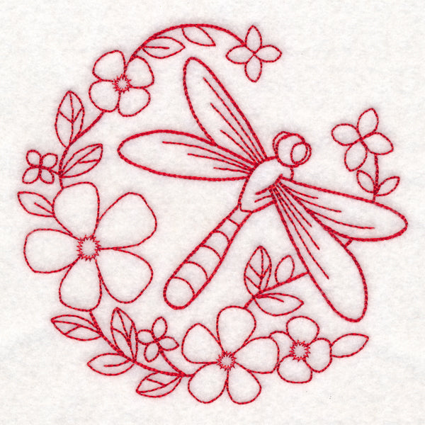 Nostalgic Nature - Dragonfly (Redwork)