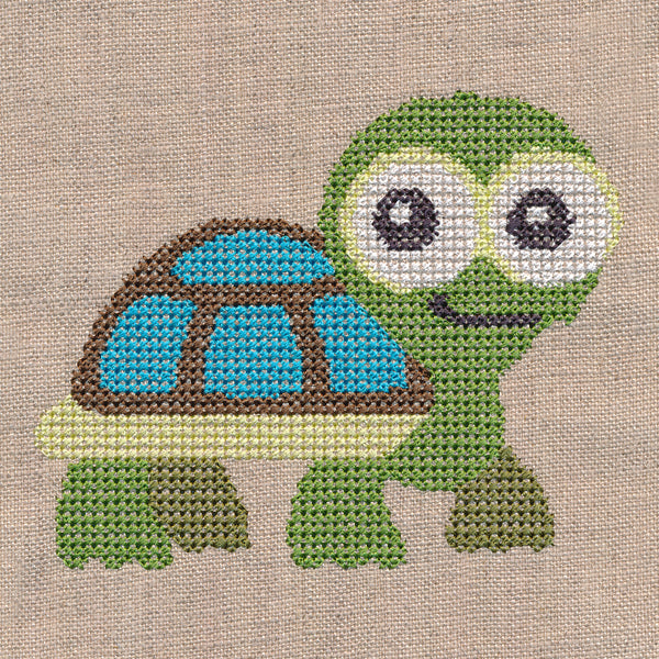 Wide-Eyed Baby Boy Turtle (Cross Stitch)