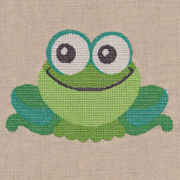 Wide-Eyed Baby Boy Frog (Cross Stitch)