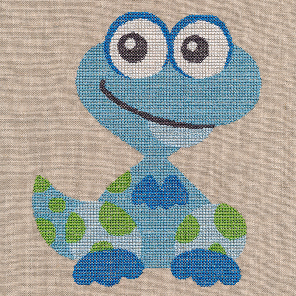 Wide-Eyed Baby Boy Dinosaur (Cross Stitch)
