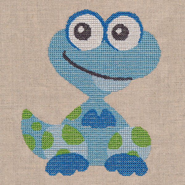 Wide-Eyed Baby Boy Dinosaur (Cross Stitch)